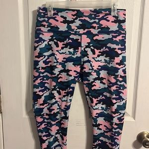 Fabletics, women leggings, large, pink camo